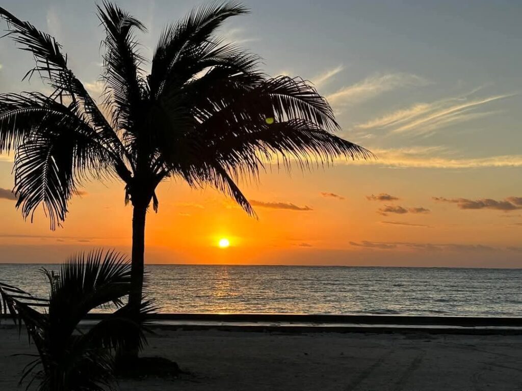Belize sunset on Maya Beach