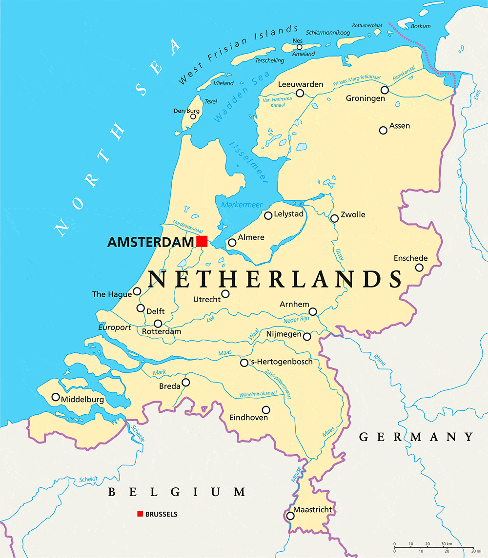 map of The Netherlands