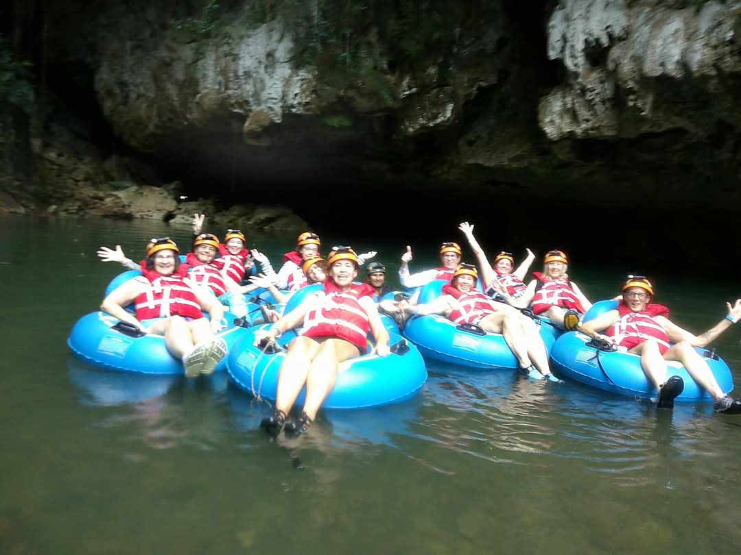 Cave tubing in Belize