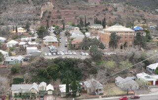 Colorful hillside homes in historic Bisbee, Arizona